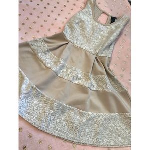Tan and creme teacup dress